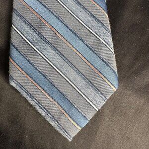 Vintage Van Gogh Blue Striped Necktie 80s 90s Pin Striped